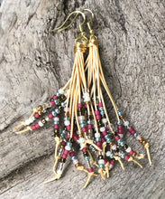Load image into Gallery viewer, Cattails Leather Earrings - Victorian Rose Garden