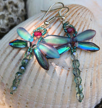 Load image into Gallery viewer, Dragonfly Beaded Earrings