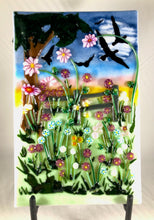 Load image into Gallery viewer, Night Flight in the Meadow Fused Glass Art Panel