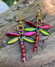 Load image into Gallery viewer, Dragonfly Beaded Earrings