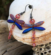 Load image into Gallery viewer, Dragonfly Beaded Earrings