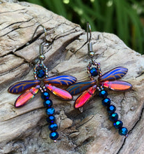 Load image into Gallery viewer, Dragonfly Beaded Earrings
