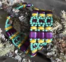 Load image into Gallery viewer, Beaded Bracelet - Mardi Gras Brocade