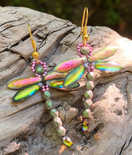 Load image into Gallery viewer, Dragonfly Beaded Earrings