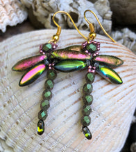Load image into Gallery viewer, Dragonfly Beaded Earrings