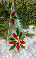Load image into Gallery viewer, Holiday Ornaments - Poinsettias on Clear Iridescent