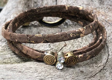 Load image into Gallery viewer, Leather Bracelet - Brown and Bronze Wrap
