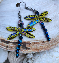 Load image into Gallery viewer, Dragonfly Beaded Earrings