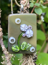 Load image into Gallery viewer, Stormy Blooms Fused Glass Pendant