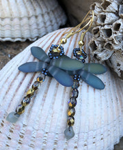 Load image into Gallery viewer, Dragonfly Beaded Earrings