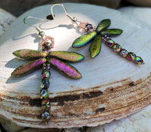 Load image into Gallery viewer, Dragonfly Beaded Earrings