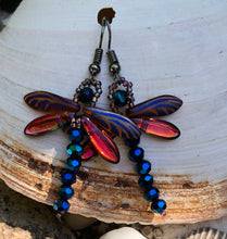 Load image into Gallery viewer, Dragonfly Beaded Earrings