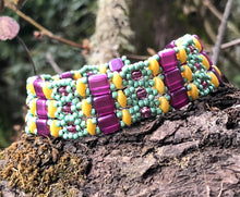 Load image into Gallery viewer, Beaded Bracelet - Mardi Gras Brocade