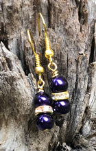 Load image into Gallery viewer, Little Gems - Dark Purple with Clear and Gold