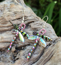 Load image into Gallery viewer, Dragonfly Beaded Earrings