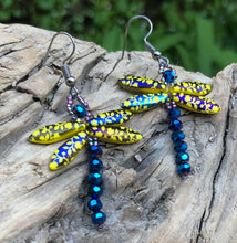 Load image into Gallery viewer, Dragonfly Beaded Earrings