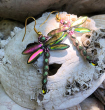 Load image into Gallery viewer, Dragonfly Beaded Earrings