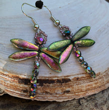 Load image into Gallery viewer, Dragonfly Beaded Earrings