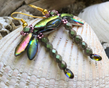 Load image into Gallery viewer, Dragonfly Beaded Earrings