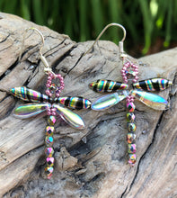 Load image into Gallery viewer, Dragonfly Beaded Earrings