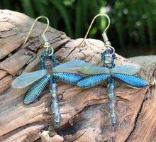 Load image into Gallery viewer, Dragonfly Beaded Earrings