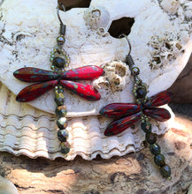 Load image into Gallery viewer, Dragonfly Beaded Earrings