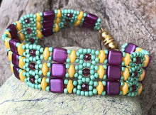 Load image into Gallery viewer, Beaded Bracelet - Mardi Gras Brocade