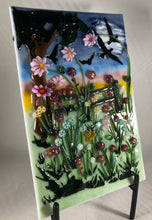 Load image into Gallery viewer, Night Flight in the Meadow Fused Glass Art Panel