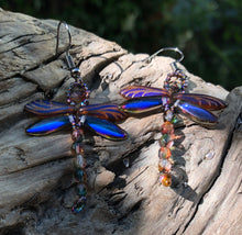 Load image into Gallery viewer, Dragonfly Beaded Earrings