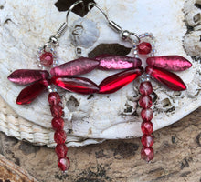 Load image into Gallery viewer, Dragonfly Beaded Earrings