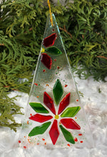 Load image into Gallery viewer, Holiday Ornaments - Poinsettias on Clear Iridescent