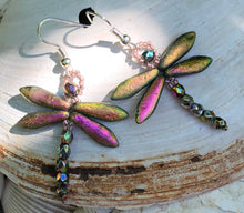 Load image into Gallery viewer, Dragonfly Beaded Earrings