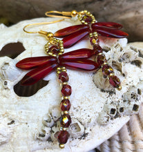 Load image into Gallery viewer, Dragonfly Beaded Earrings
