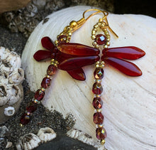 Load image into Gallery viewer, Dragonfly Beaded Earrings