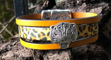 Load image into Gallery viewer, Leather Bracelet - Triple Band Leopard