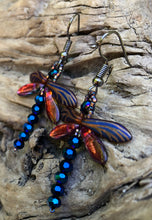 Load image into Gallery viewer, Dragonfly Beaded Earrings