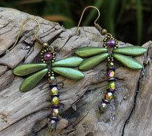 Load image into Gallery viewer, Dragonfly Beaded Earrings