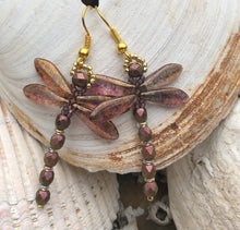 Load image into Gallery viewer, Dragonfly Beaded Earrings