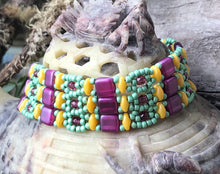 Load image into Gallery viewer, Beaded Bracelet - Mardi Gras Brocade