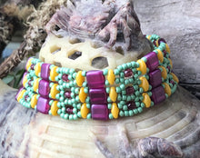 Load image into Gallery viewer, Beaded Bracelet - Mardi Gras Brocade