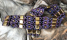 Load image into Gallery viewer, Beaded Bracelet - Purple and Gold Brocade