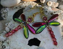 Load image into Gallery viewer, Dragonfly Beaded Earrings