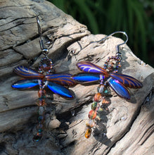 Load image into Gallery viewer, Dragonfly Beaded Earrings