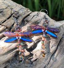 Load image into Gallery viewer, Dragonfly Beaded Earrings