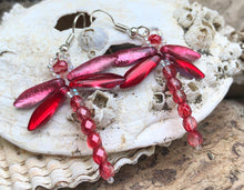 Load image into Gallery viewer, Dragonfly Beaded Earrings