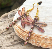 Load image into Gallery viewer, Dragonfly Beaded Earrings