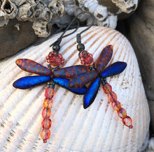 Load image into Gallery viewer, Dragonfly Beaded Earrings