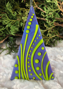 Holiday Ornaments - Geometric Lime and Purple