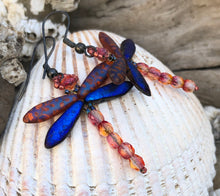 Load image into Gallery viewer, Dragonfly Beaded Earrings
