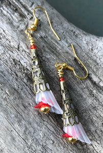 Tulip Style Earrings - Trumpet with Bronze